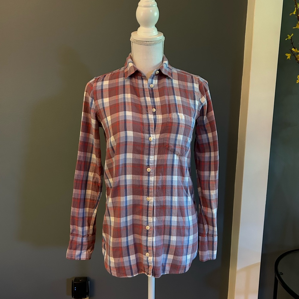 J.Crew Plaid Button Down Shirt~Size 00